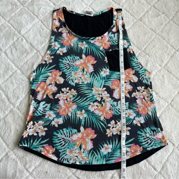 Victoria's Secret PINK | Black & Green Tropical Muscle Tee | Size Large - Picture 8 of 8